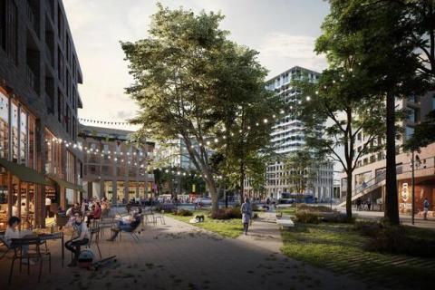 Ambiance projetée pour le parvis Lyon Ambiance projetée pour le parvis Lyon